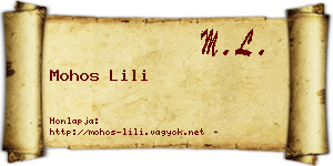 Mohos Lili névjegykártya
