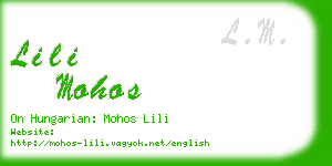 lili mohos business card